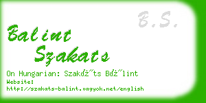 balint szakats business card